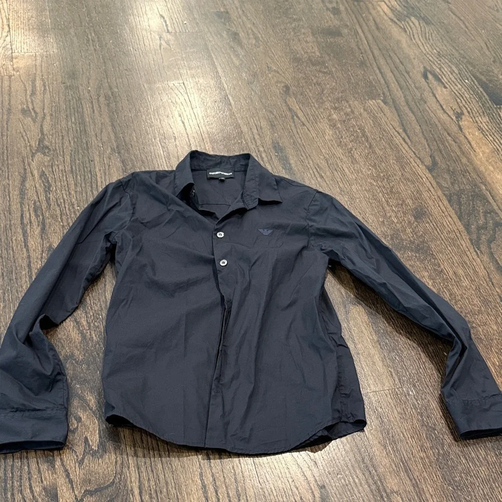 Emporio Armani Navy Button Down Shirt for Kids